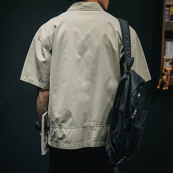 Camiseta de Trabajo Holgada en Colores Sólidos para Hombre
