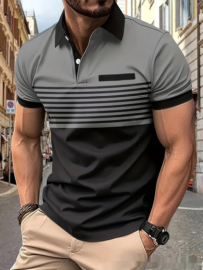Camisa Casual a Rayas con Bolsillo en el Pecho para Hombre - Image 11