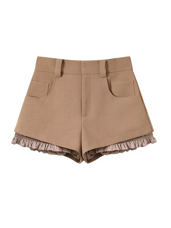 Shorts Retro Khaki para Mujer - Primavera y Verano - Image 5