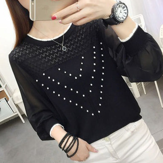 Blusa Térmica de Seda de Hielo Tejida Manga Larga Cuello Redondo - Image 8