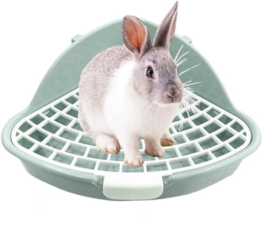Arenero Esquinero para Mascotas Pequeñas - Entrenador de Baño para Conejos, Hamsters y Roedores