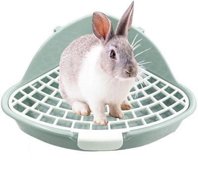 Arenero Esquinero para Mascotas Pequeñas - Entrenador de Baño para Conejos, Hamsters y Roedores