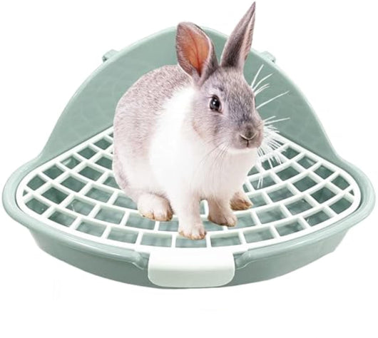 Arenero Esquinero para Mascotas Pequeñas - Entrenador de Baño para Conejos, Hamsters y Roedores
