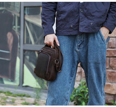 Bolsa Mensajero de Cuero Vintage para Hombre - Image 9