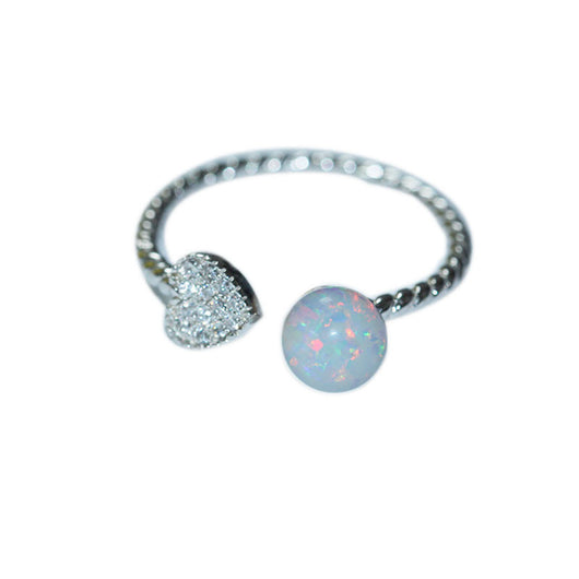Anillo de Ópalo Blanco con Cuentas de 6mm - Diseño Colorido - Image 6