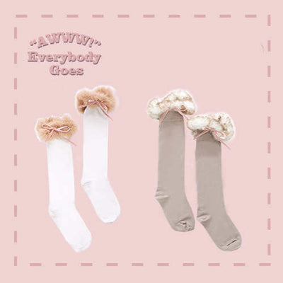 Calcetines Tubo Peluche con Pelaje Real de Conejo - Versátiles para Niñas - Image 5