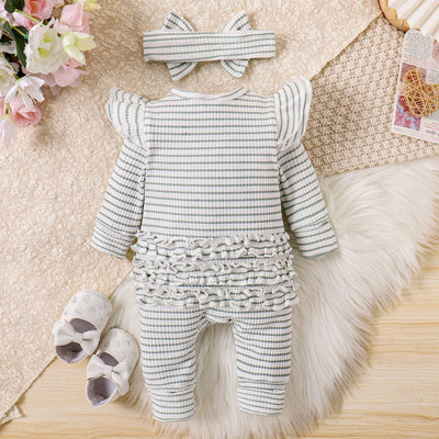 Traje Infantil a Rayas con Volantes y Manga Larga - Image 21