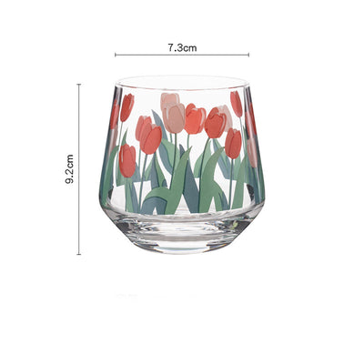 Vaso de Agua en Vidrio con Diseño de Tulipanes - Image 7