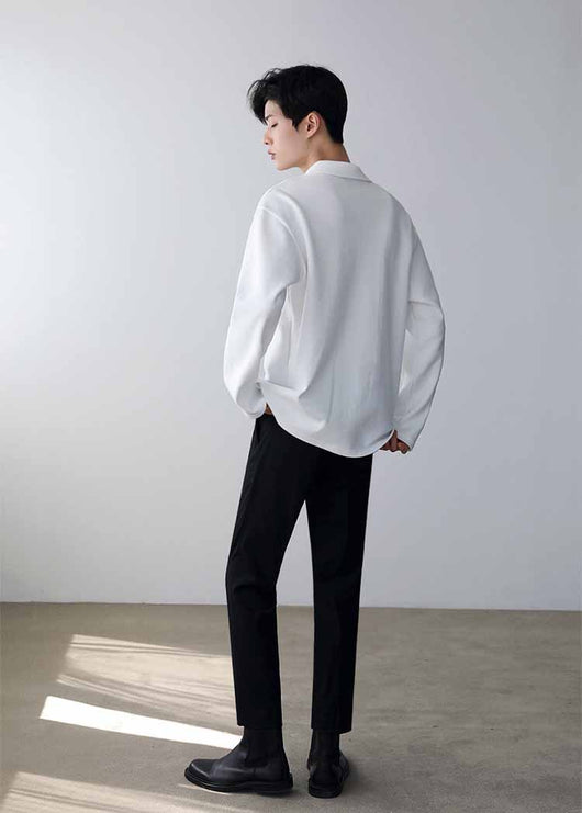 Camisa Básica Masculina de Cuello Solapa y Manga Larga - Image 2