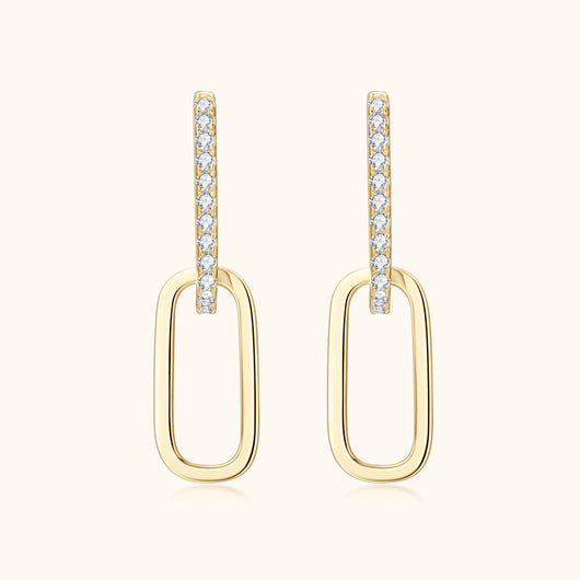 Aretes de Plata S925 Moissanita Doble Aro Diseño Luxury Nicho con Borla - Image 2
