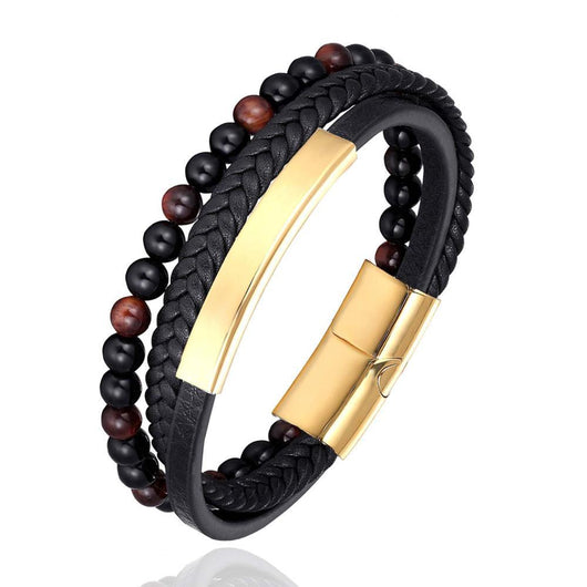 Pulsera de Piedra Natural con Cierre Magnético y Cuero Trenzado - Image 16