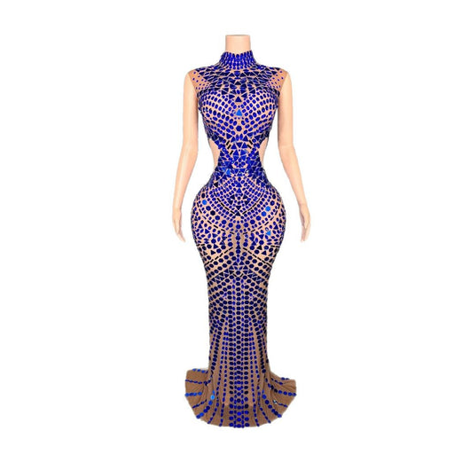 Vestido Halter de Lentejuelas Espejo con Cola Elegante - Image 5