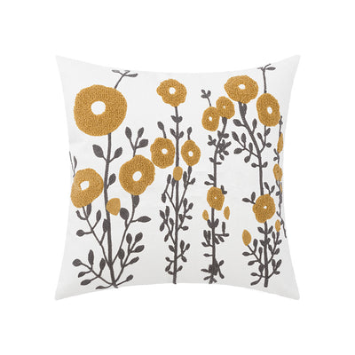 Funda de Cojín Lumbar de Algodón con Bordado en Cadena - Image 3