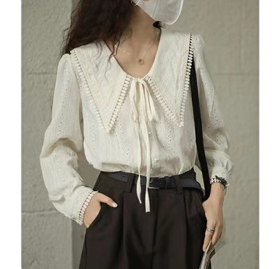 Blusa Primavera Cuello Italiano Puntiagudo para Mujer - Image 6