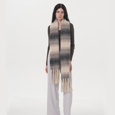 Abrigo Cuadros Cachemira Mujer Talla Grande Invierno - Image 10
