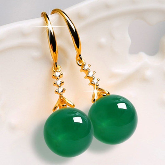 Aretes de Plata Elegantes con Ágata Verde Calcedonia para Mujer - Image 17