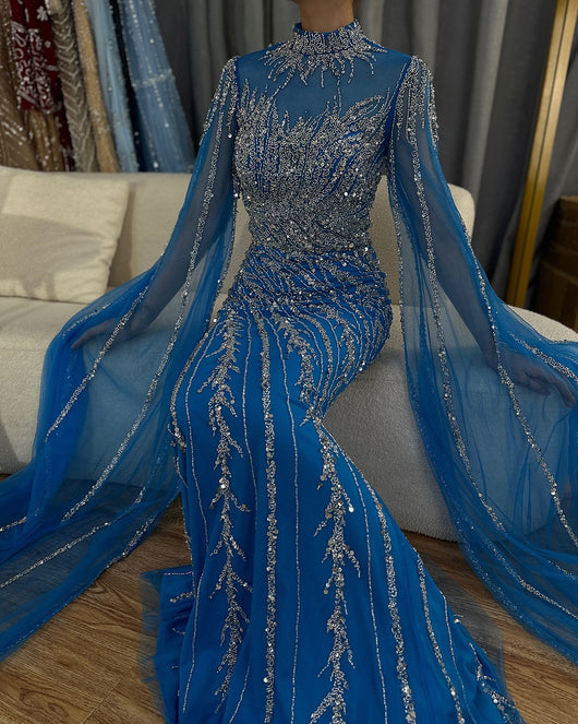 Vestido de Gala Elegante con Mangas Volantes y Falda Sirena - Image 43