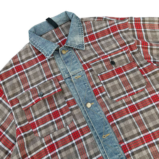 Camisa Cuadros Americana Holgada de Manga Larga para Hombre - Image 11