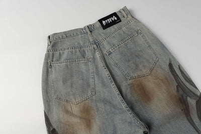 Jeans de Diseño Industrial Americano con Lavado Pesado - Image 9