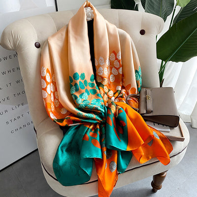 Pañuelo de Seda Estampado Mariposas - Chal Largo Delgado para Mujer - Image 18