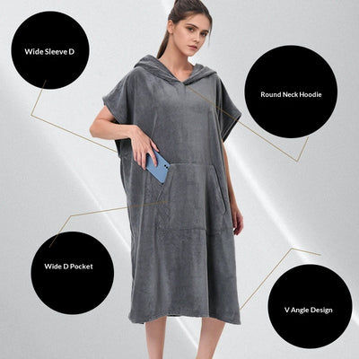Poncho Toalla Multifuncional Absorbente de Secado Rápido