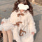 Chaqueta JK Lolita Soft Girl con Oso Floral - Abrigo Invierno Largo