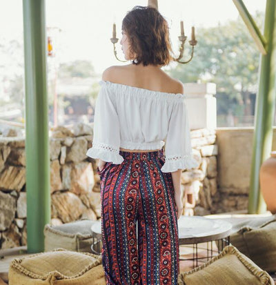 Blusa de Playa Blanca con Mangas Acampanadas para Mujer - Image 2