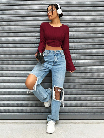 Playera Slim Fit Mujer Tendencia Otoño Invierno Street Style - Image 11