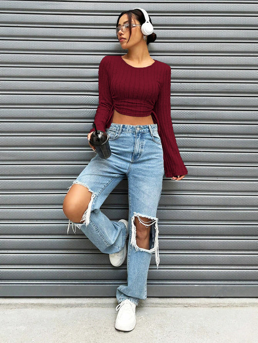 Playera Slim Fit Mujer Tendencia Otoño Invierno Street Style - Image 11