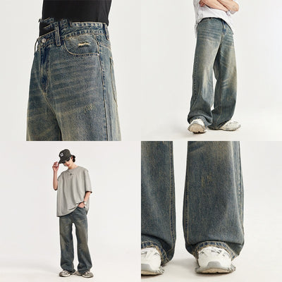 Pantalones Vaqueros Rectos Baggy con Detalles Vintage y Efecto Gastado - Image 4