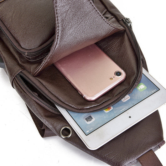 Bolsa Cruzada Casual para Hombre con Diseño Asimétrico - Image 5