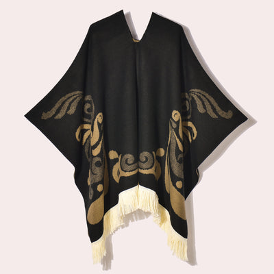 Poncho Denim Estilo Western con Flecos - Abrigo Cálido Unisex para Exteriores - Image 23