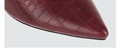 Botas Altas de Tacón Grueso Punta Afilada con Estampado de Serpiente para Mujer - Image 11