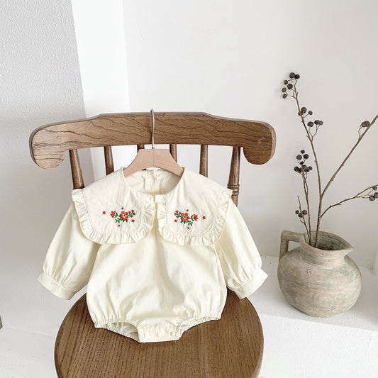 Vestido para Bebé Niña con Solapa y Flores Rotas