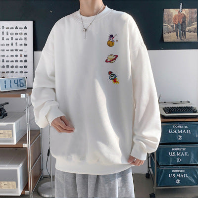 Suéter Hombre Cuello Redondo Estilo Hong Kong Corte Holgado Primavera - Image 2