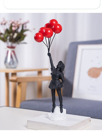 Escultura Decorativa Niña con Globo - Resina para Sala de Estar - Image 18