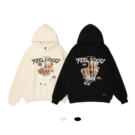 Sudadera con Capucha Estilo Hong Kong - Diseño Letra Oso Unisex Holgada y Cómoda - Image 9