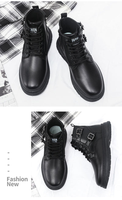 Botas Martin Negras Estilo Británico para Hombre - Botas de Trabajo Duraderas - Image 15