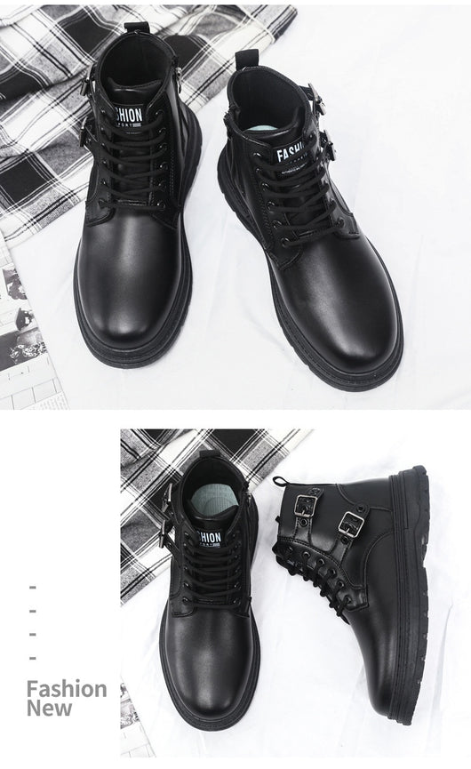 Botas Martin Negras Estilo Británico para Hombre - Botas de Trabajo Duraderas - Image 15