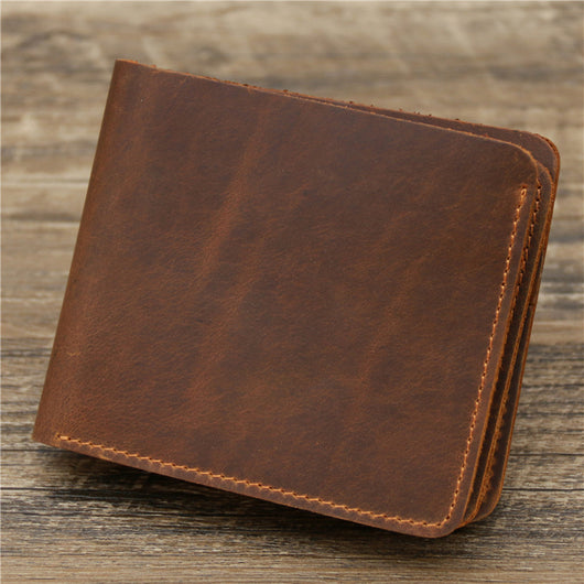 Cartera Bifold de Cuero Crazy Horse para Hombre