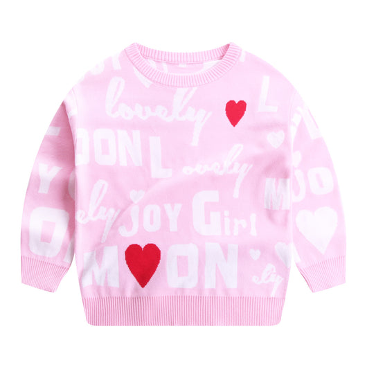 Suéter Infantil Otoño Algodón Doble Tejido con Diseño Love Letter - Image 10