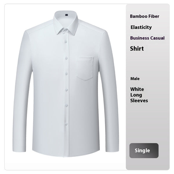 Camisa Profesional de Fibra de Bambú Blanca para Hombre