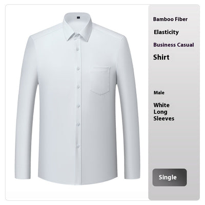 Camisa Profesional de Fibra de Bambú Blanca para Hombre - Image 2