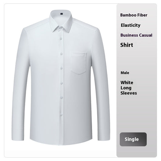Camisa Profesional de Fibra de Bambú Blanca para Hombre - Image 2
