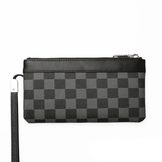 Billetera Clutch de Cuero Premium con Patrón Escocés