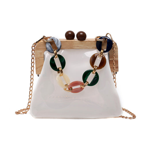 Bolso Mensajero Transparente con Cadena para Mujer - Image 14