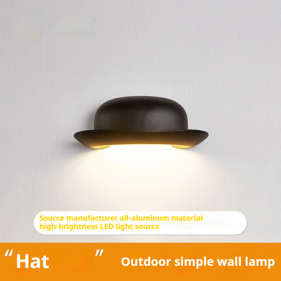 Lámpara Decorativa Exterior en Forma de Sombrero - Placa de Puerta Resistente al Agua