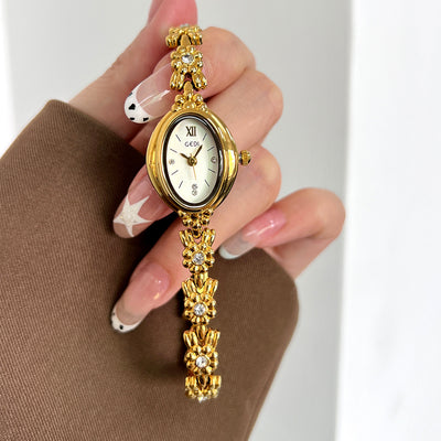 Reloj Compacto Retro de Lujo para Mujer con Diseño Exquisito