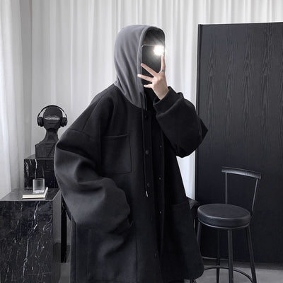 Abrigo de Lana Acolchado con Capucha para Hombre - Largo Medio - Image 3