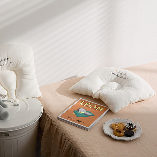 Almohada Ergonómica para Bebé 0-2 Años Algodón Puro Prevención de Cabeza Plana